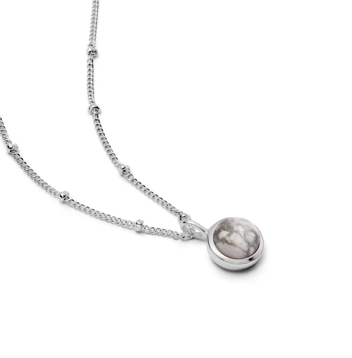 Daisy London Sterling Silver Howlite Healing Stone Necklace