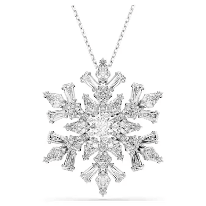 Swarovski Silver Idyllia Snowflake Brooch & Pendant Necklace