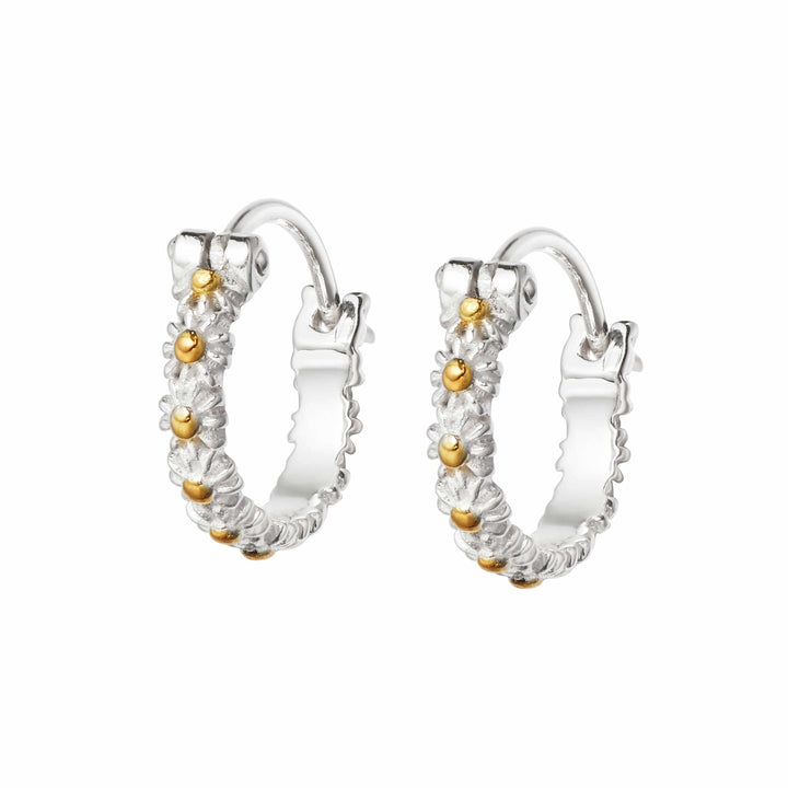 Daisy London Sterling Silver 10mm Daisy Iota Hoop Earrings