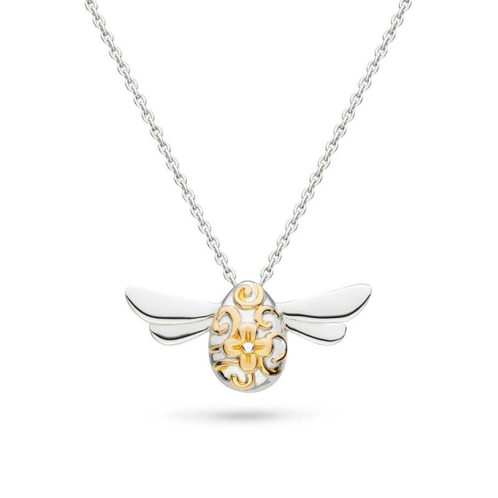 Kit Heath Silver Blossom Flyte Honey Bee Midi Necklace