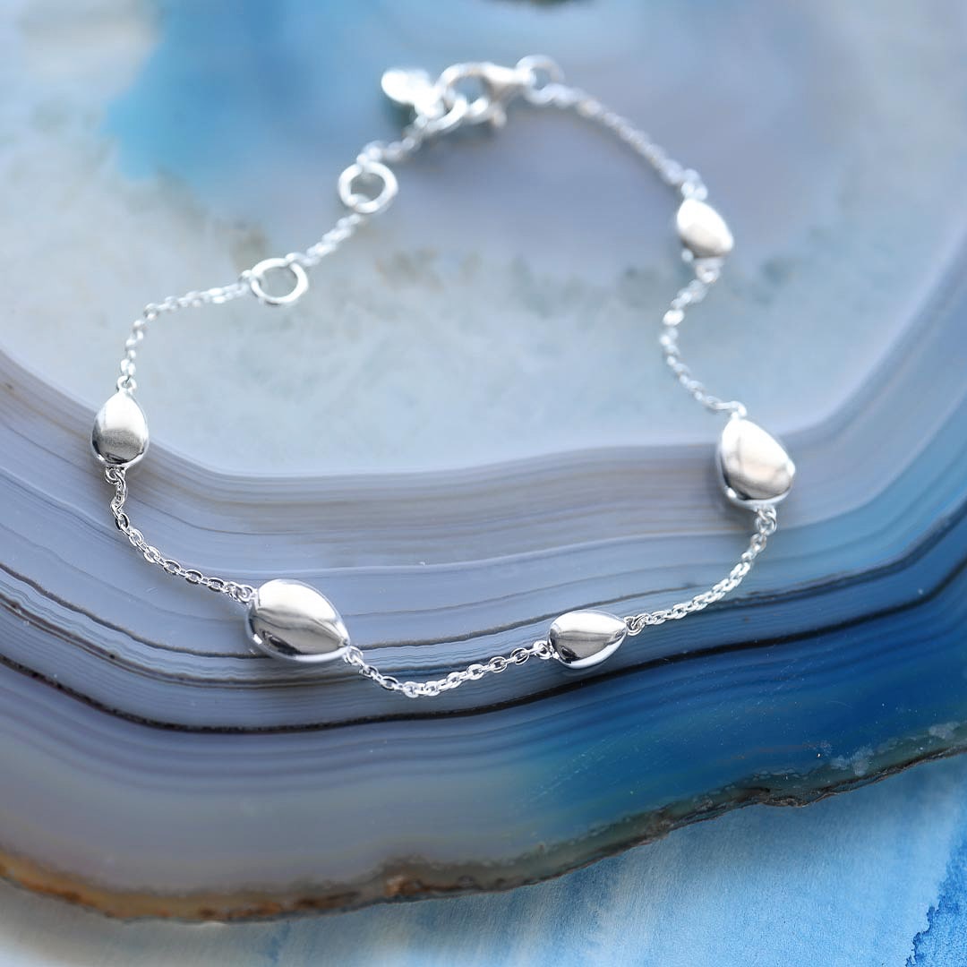 Kit Heath Silver Coast Pebble Station Bracelet