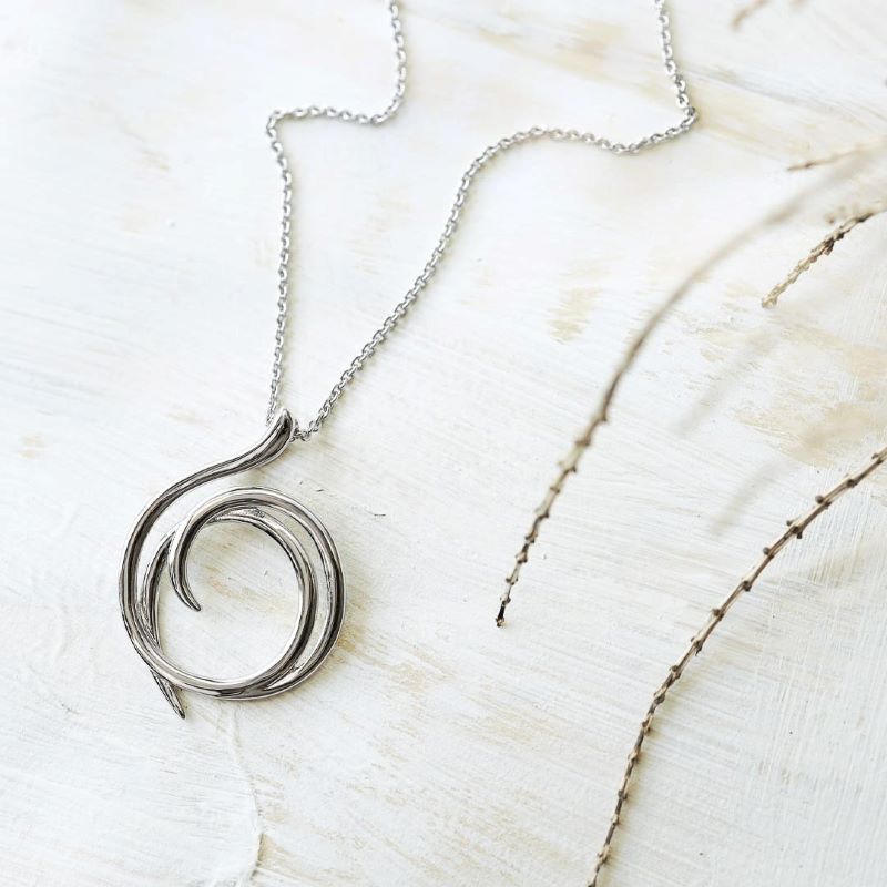 Kit Heath Silver Entwine Helix Wrap Necklace