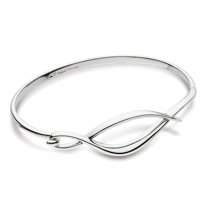 Kit Heath Silver Entwine Twine Twist Hinged Bangle