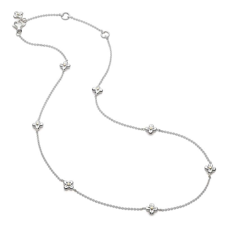 Kit Heath Silver Flyte Honey Flower Station Necklace