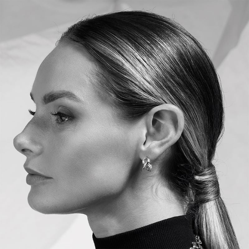 Kit Heath Silver Infinity Stud Hoop Earrings