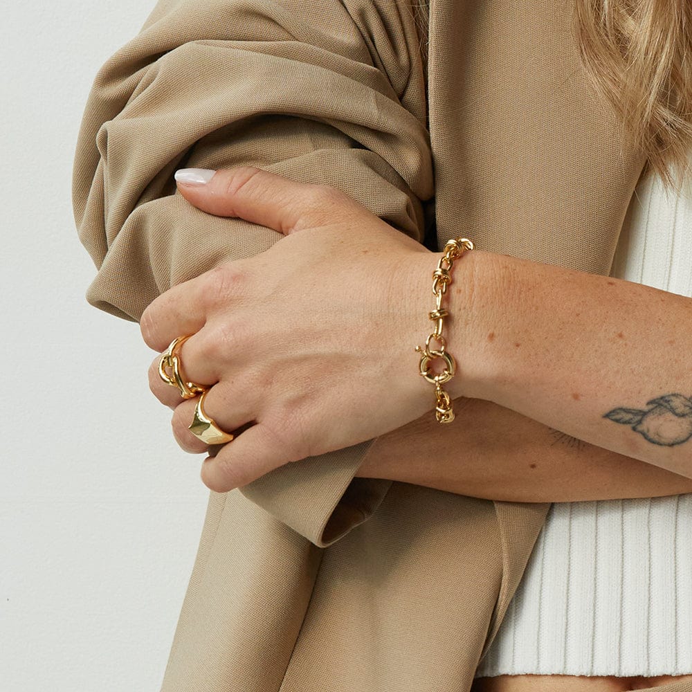 Daisy London Gold Polly Knot Chain Bracelet