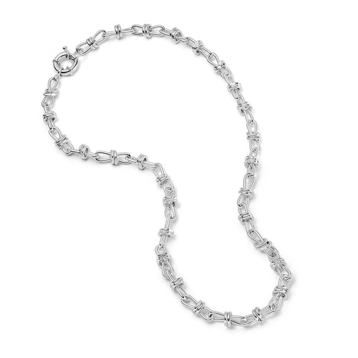 Daisy London Silver Polly Knot Chain Necklace