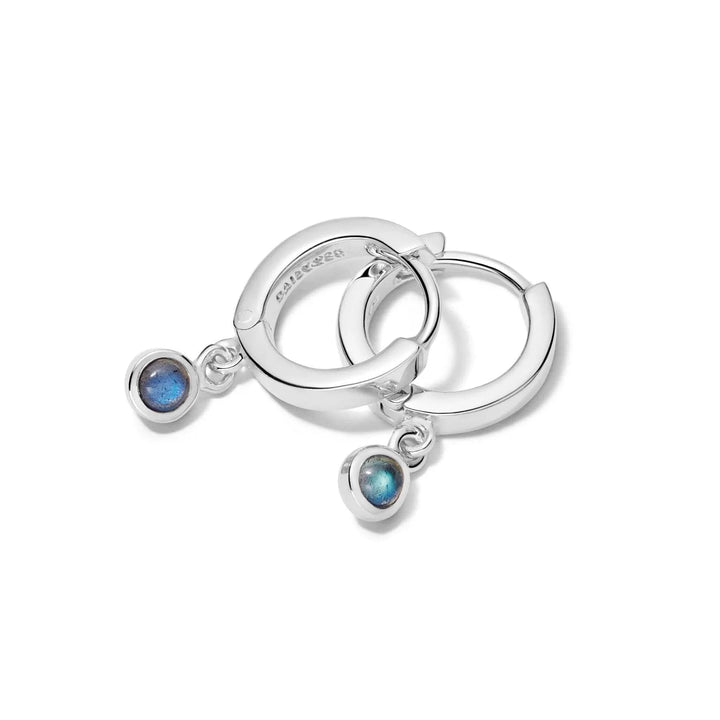 Daisy London Sterling Silver Labradorite Healing Huggie Hoops