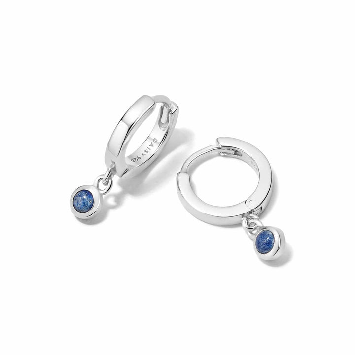 Daisy London Sterling Silver Lapis Healing Huggie Hoops