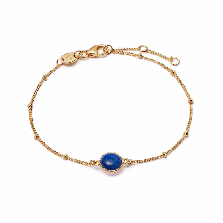 Daisy London 18ct Gold Plate Lapis Healing Bracelet