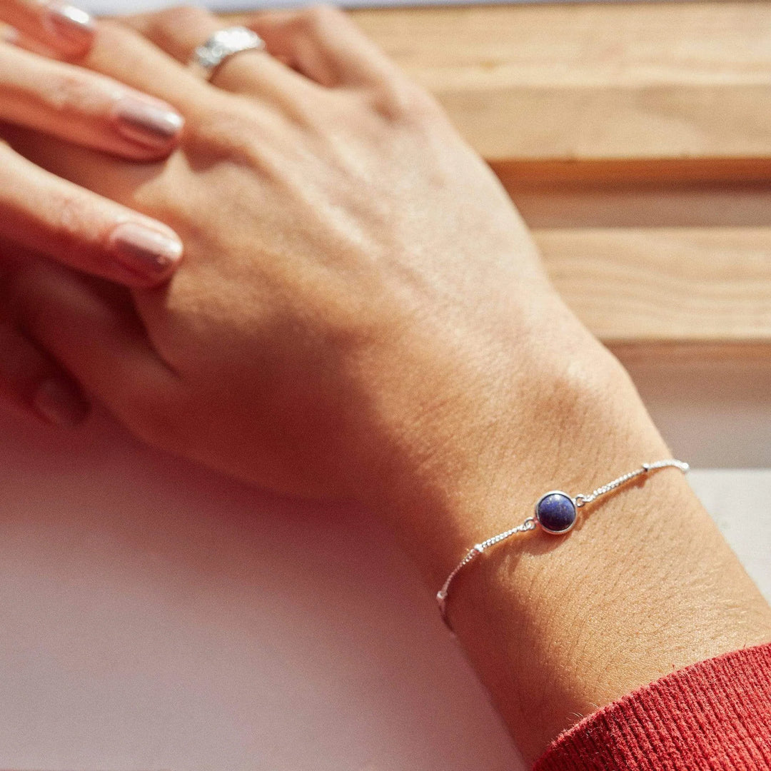 Daisy London Sterling Silver Lapis Healing Stone bracelet