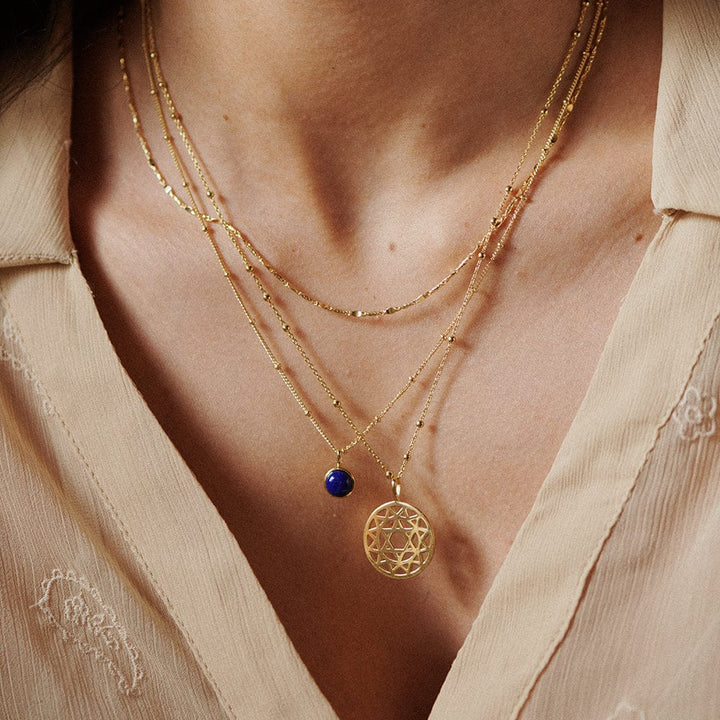 Daisy London 18ct Gold Plate Lapis Healing Necklace