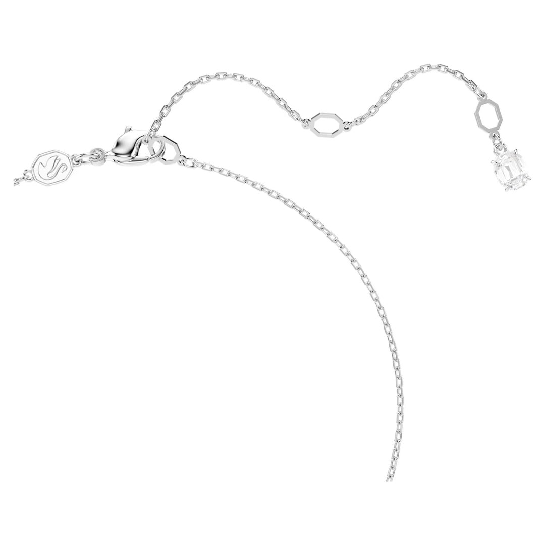 Swarovski Silver Matrix Crystal and Pearl Necklace