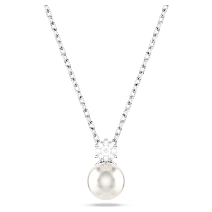 Swarovski Silver Matrix Crystal and Pearl Necklace