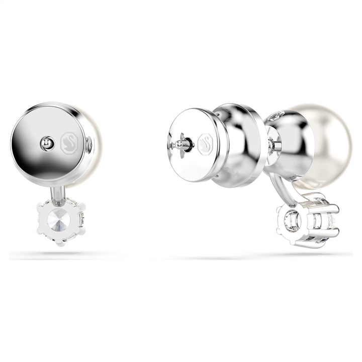 Swarovski Silver Matrix Pearl Stud Earrings