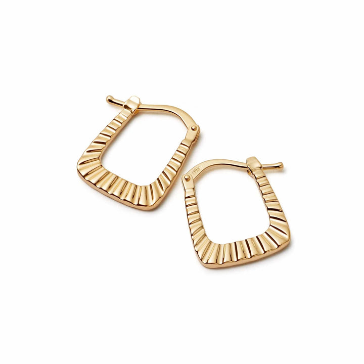 Daisy London Gold Midi Striped Creole Hoop Earrings