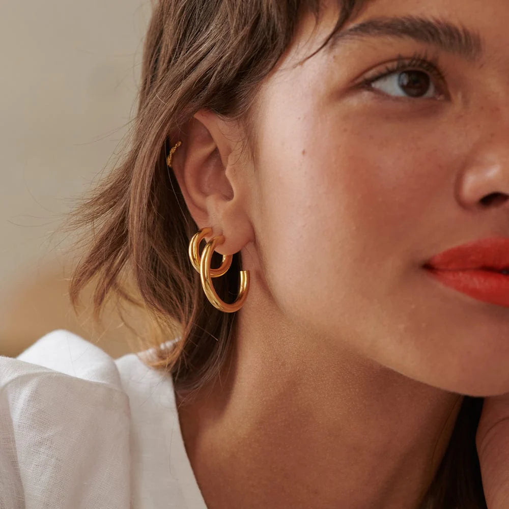 Daisy London Gold Mini Bold Hoop Earrings