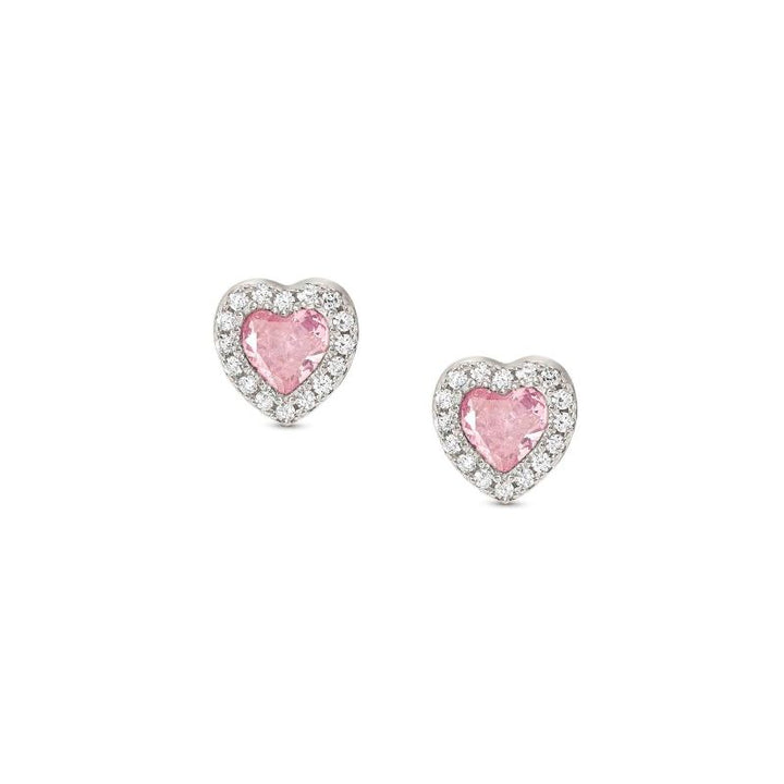 Nomination Silver All My Love Pink Heart Stud Earrings