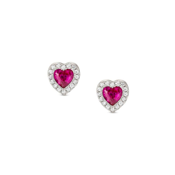 Nomination Silver All My Love Red Heart Stud Earrings