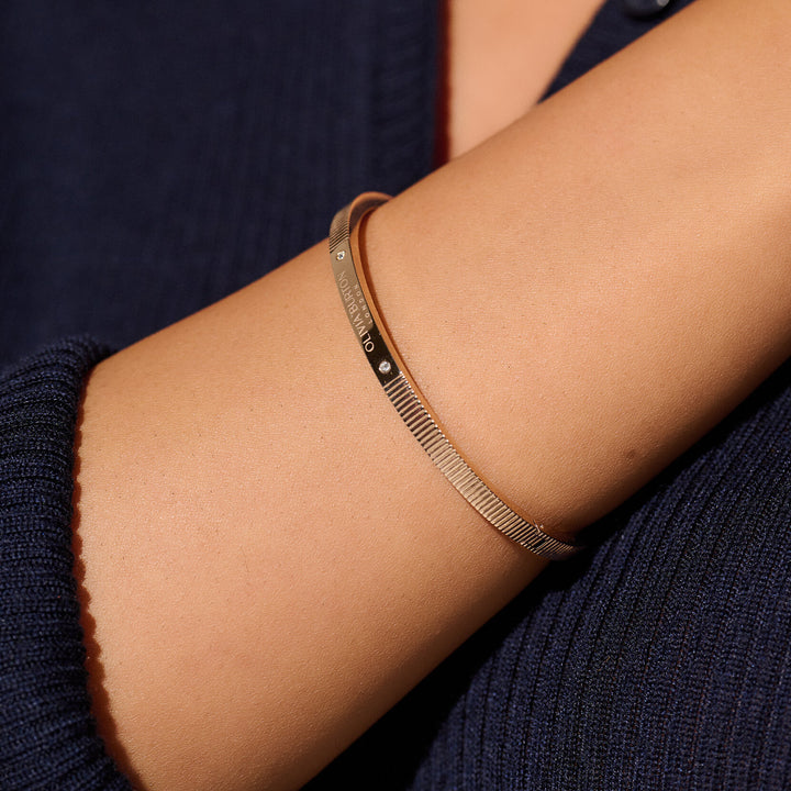 Olivia Burton Rose Gold Classic Linear Bangle