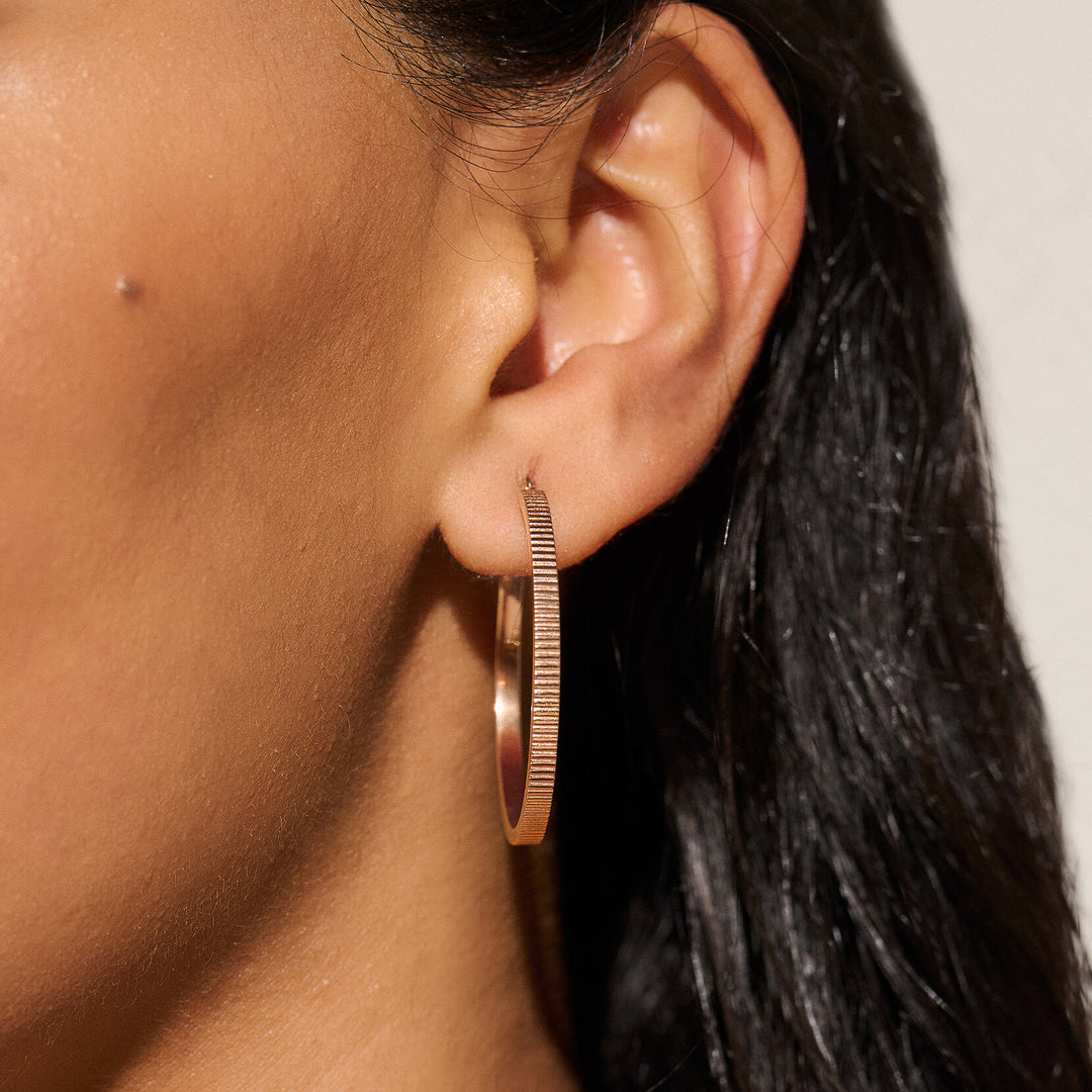 Olivia Burton Rose Gold Classic Linear Hoop Earring