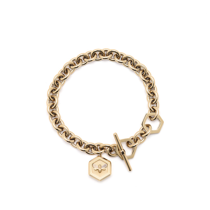 Olivia Burton Gold Minima Bee Toggle Bracelet