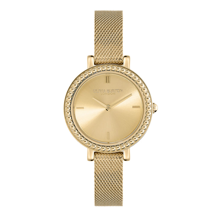 Olivia Burton Gold Vintage Bead Sunray Dial Watch