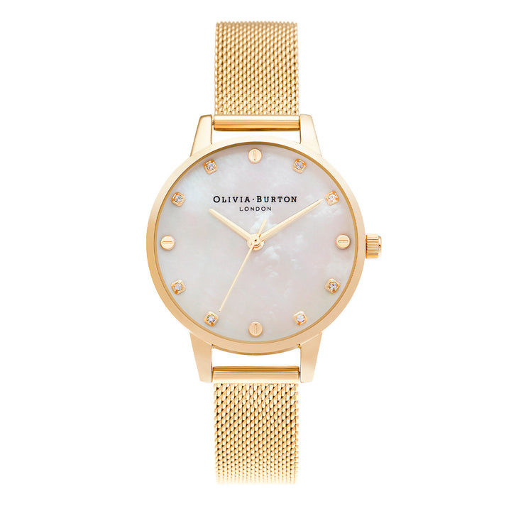 Olivia Burton Mother of Pearl Dial Boucle Strap Gold Watch