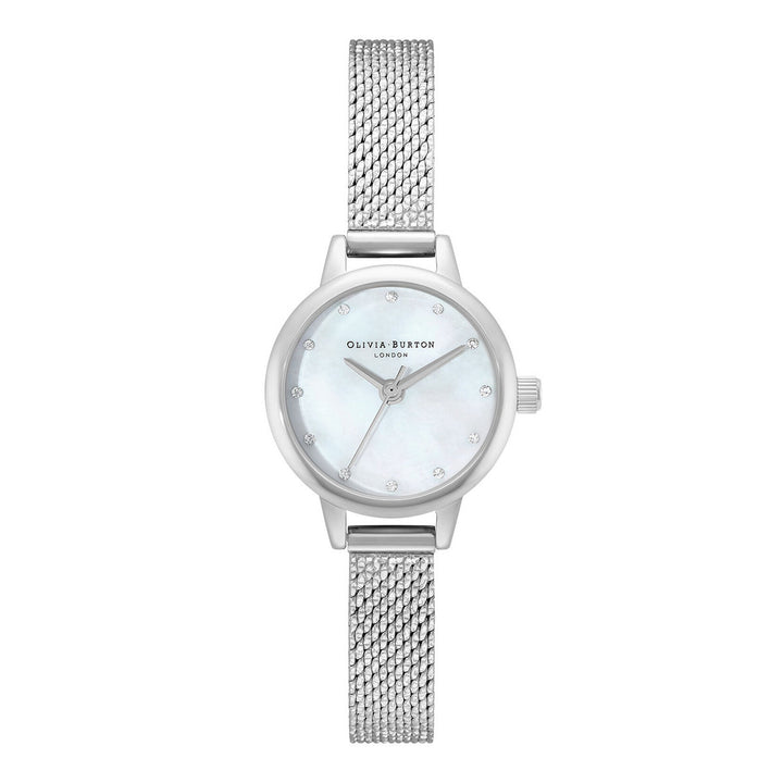 Olivia Burton Silver Mother of Pearl Mini Dial Boucle Strap Watch