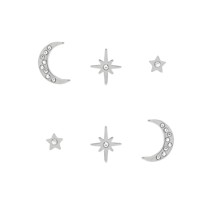 Olivia Burton Silver Celestial North Star Set of 3 Earrings