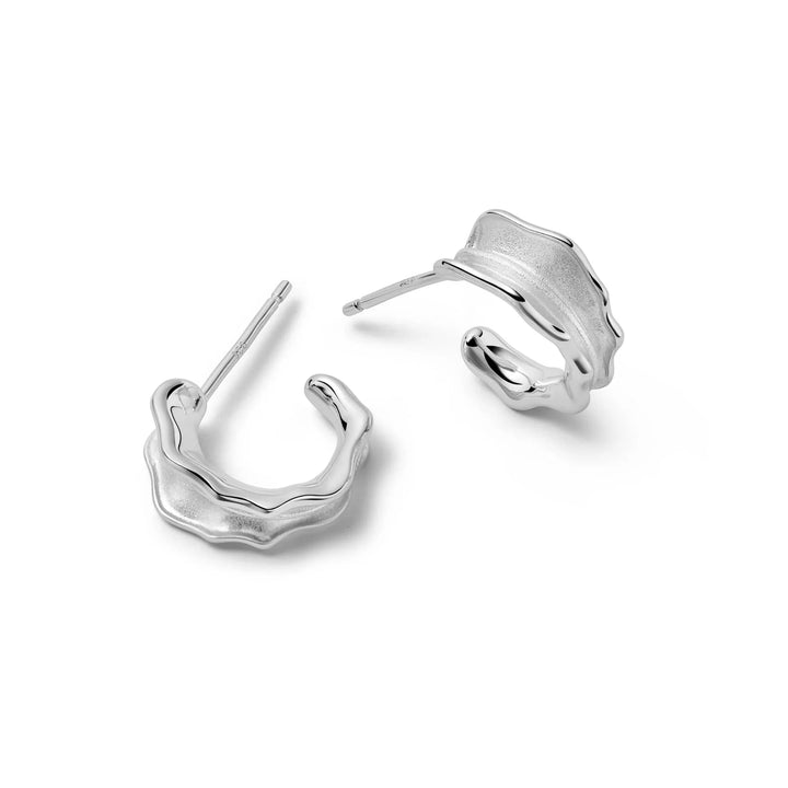 Daisy London Sterling Silver Organic Mini Hoop Earrings