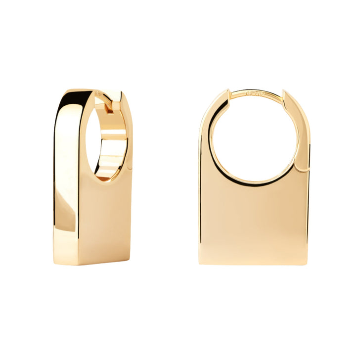 PDPAOLA Gold Chicago Hoop Earrings