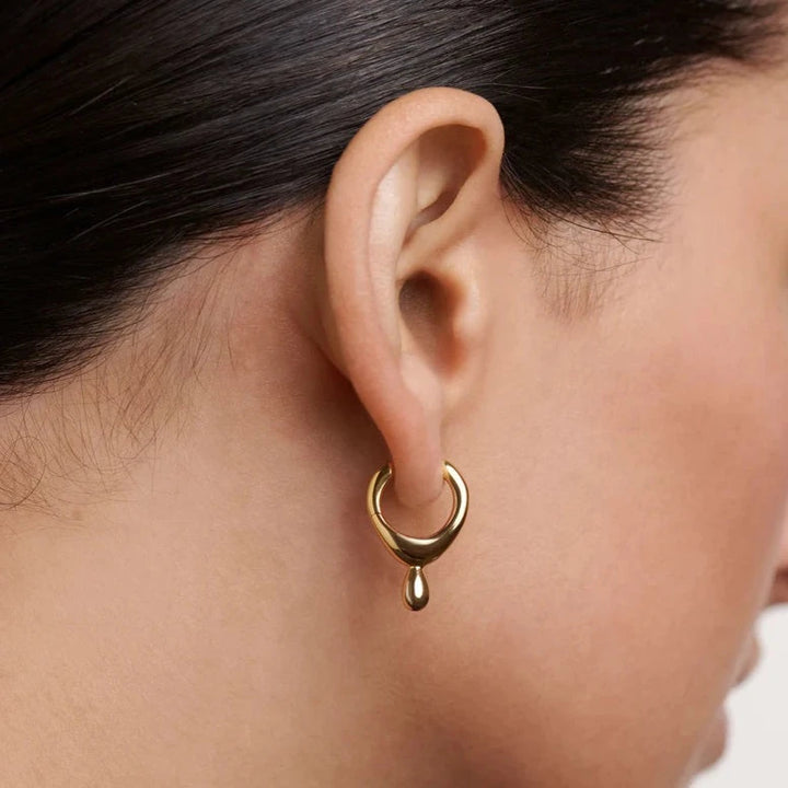 PDPAOLA Gold Lava Hoop Earrings