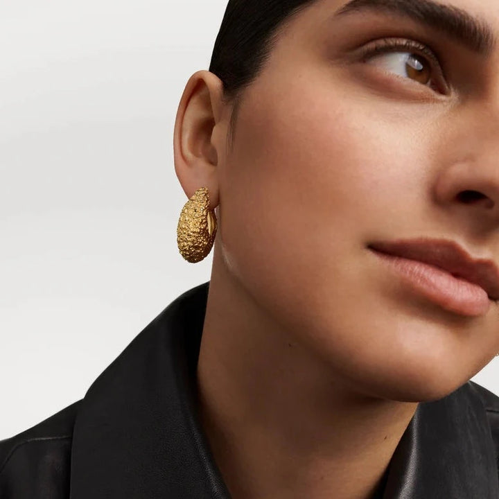 PDPAOLA Gold Marina Hoop Earrings