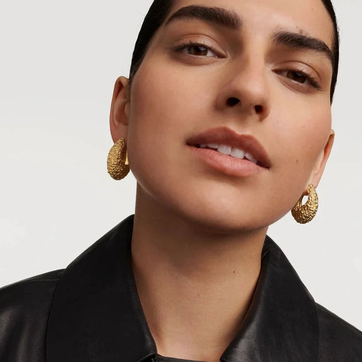 PDPAOLA Gold Marina Hoop Earrings