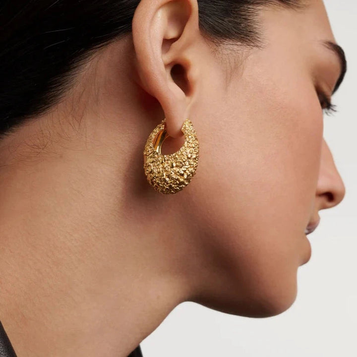 PDPAOLA Gold Marina Hoop Earrings