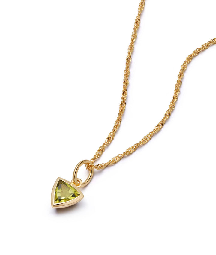 Daisy London Gold Peridot August Birthstone Charm Necklace