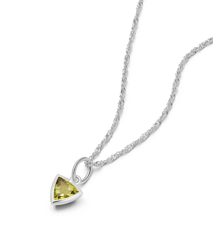 Daisy London Silver Peridot August Birthstone Charm Necklace