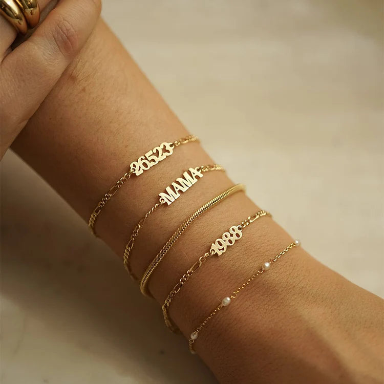 Daisy London Gold Personalised Date Bracelet