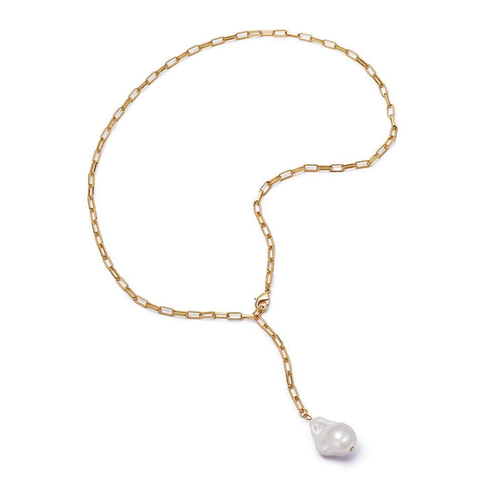 Daisy London Gold Polly Baroque Pearl Necklace