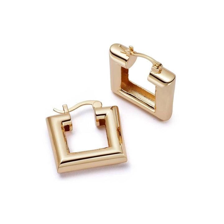 Daisy London Gold Polly Chubby Square Hoops