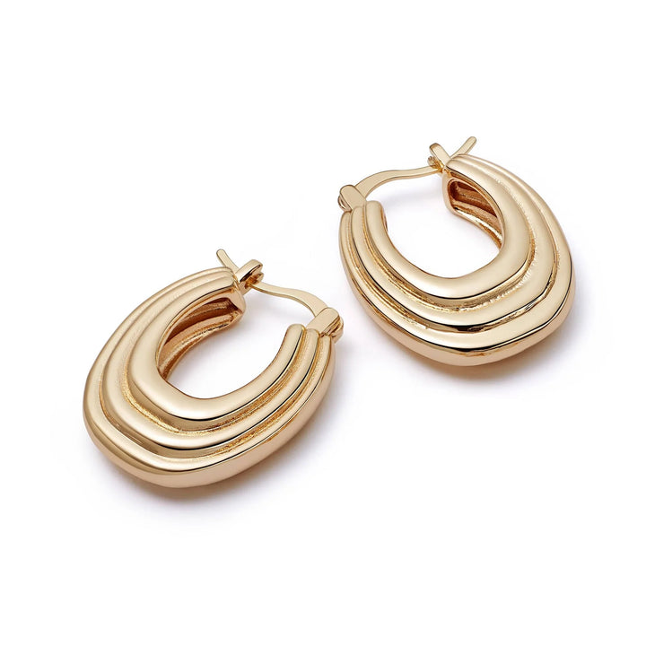 Daisy London Gold Polly Chunky Ridge Hoops