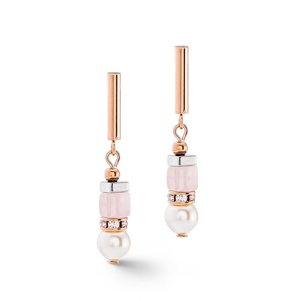 Coeur De Lion Precious Fusion Offset Earrings Rose Gold-Ice Pink