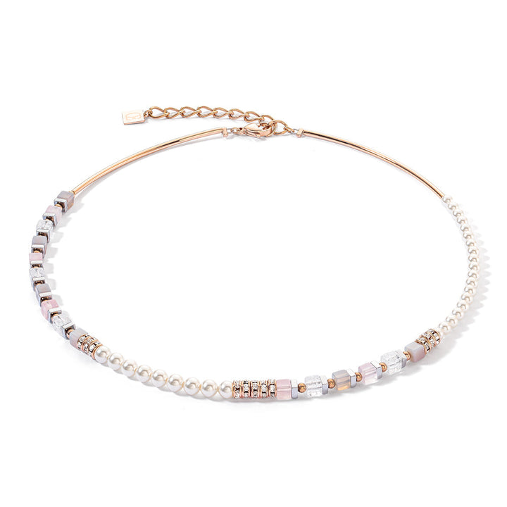 Coeur De Lion Precious Fusion Offset Necklace Rose Gold-Ice Pink