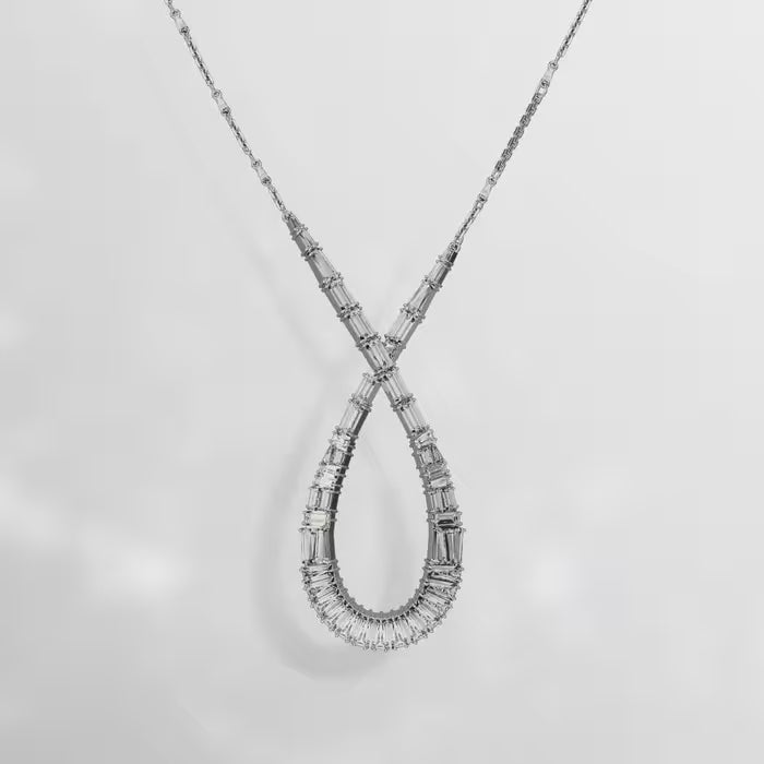 Swarovski Silver Hyperbola Infinity Mixed Cuts Necklace