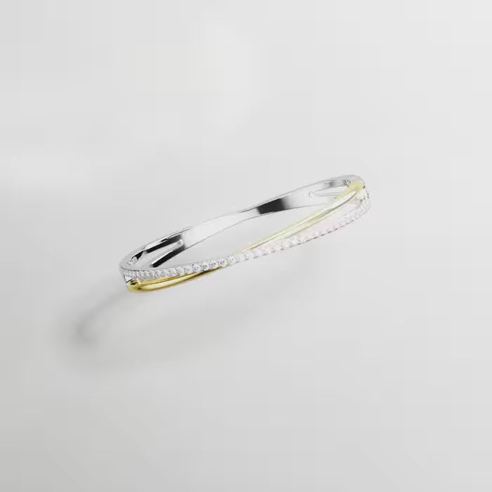 Swarovski Silver & Gold Hyperbola Bangle