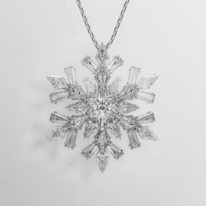 Swarovski Silver Idyllia Snowflake Brooch & Pendant Necklace