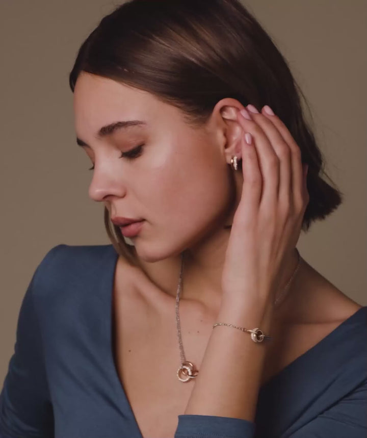 Olivia Burton Rose Gold Entwine Hoop Earrings