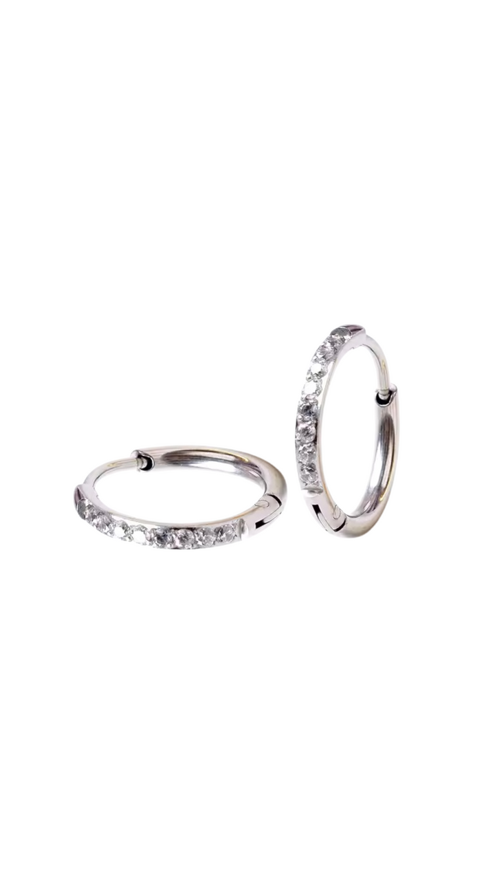 Mococo Essentials Silver Sparkle Hoop Earrings