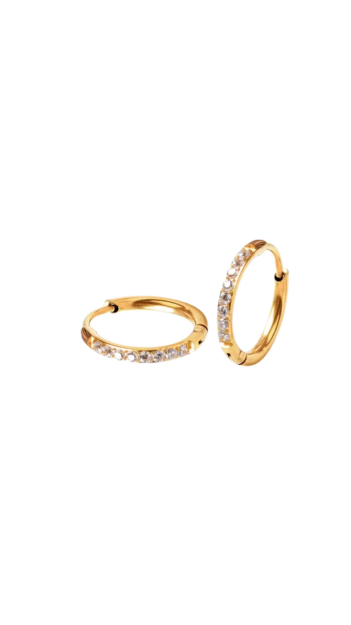 Mococo Essentials Gold Sparkle Huggie Hoops